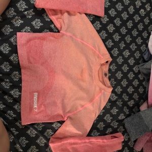 long sleeve crop top gymshark ombre